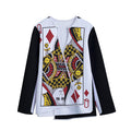 Queen Of Diamonds Playing Card Print Long Sleeve Short Coat