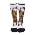 Queen Of Diamonds Playing Card Print Long Socks
