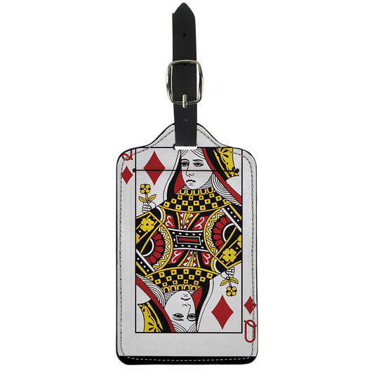 Queen Of Diamonds Playing Card Print Luggage Tag