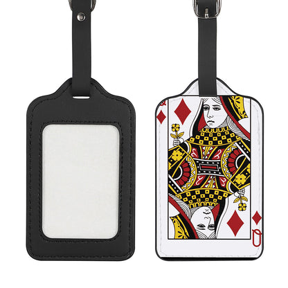 Queen Of Diamonds Playing Card Print Luggage Tag