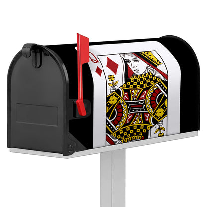 Queen Of Diamonds Playing Card Print Mailbox Cover