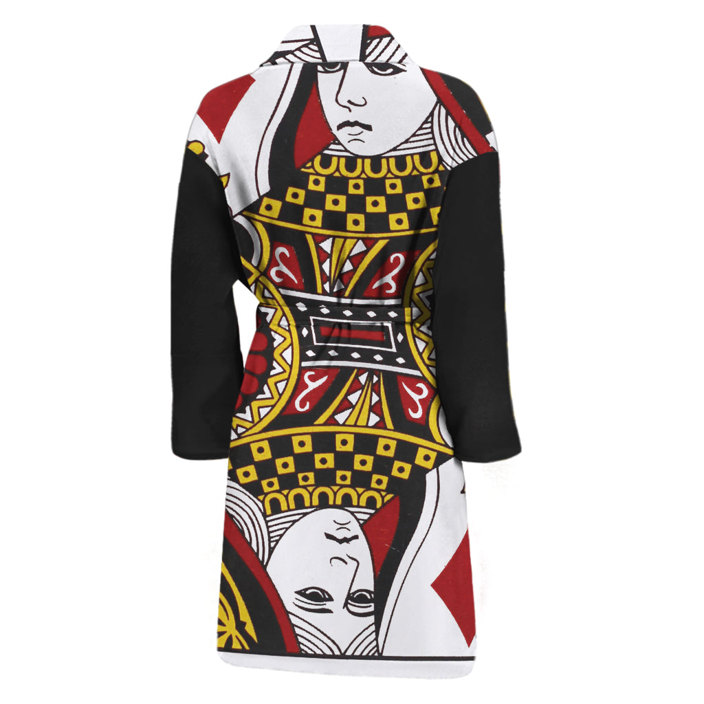Queen Of Diamonds Playing Card Print Men's Bathrobe