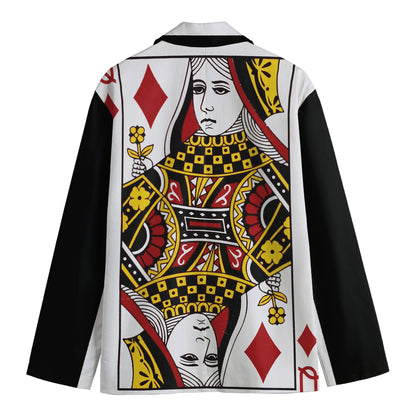 Queen Of Diamonds Playing Card Print Men's Blazer
