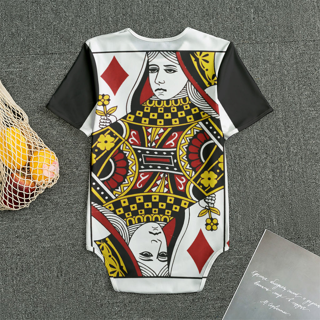 Queen Of Diamonds Playing Card Print Men's Bodysuit