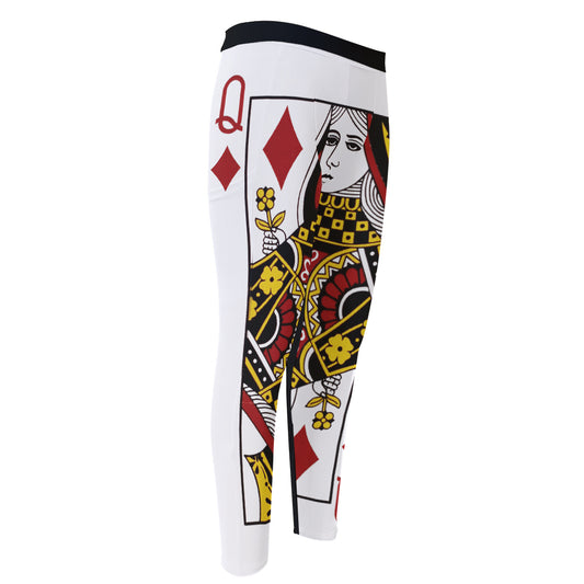 Queen Of Diamonds Playing Card Print Men's Compression Pants
