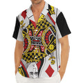 Queen Of Diamonds Playing Card Print Men's Deep V-Neck Shirt