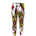 Queen Of Diamonds Playing Card Print Men's Leggings