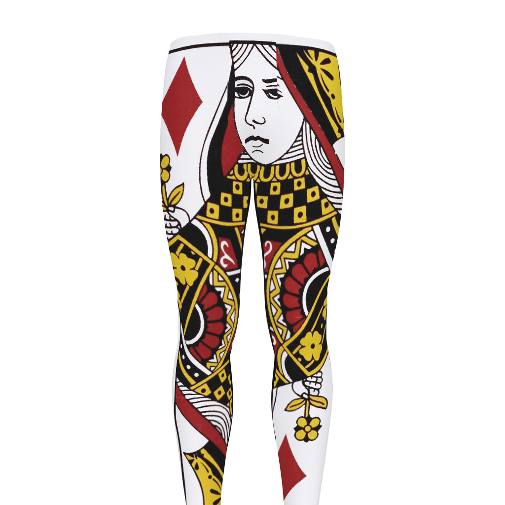 Queen Of Diamonds Playing Card Print Men's leggings