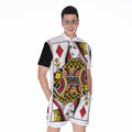 Queen Of Diamonds Playing Card Print Men's Romper