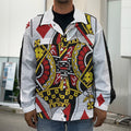 Queen Of Diamonds Playing Card Print Men's Shirt Jacket