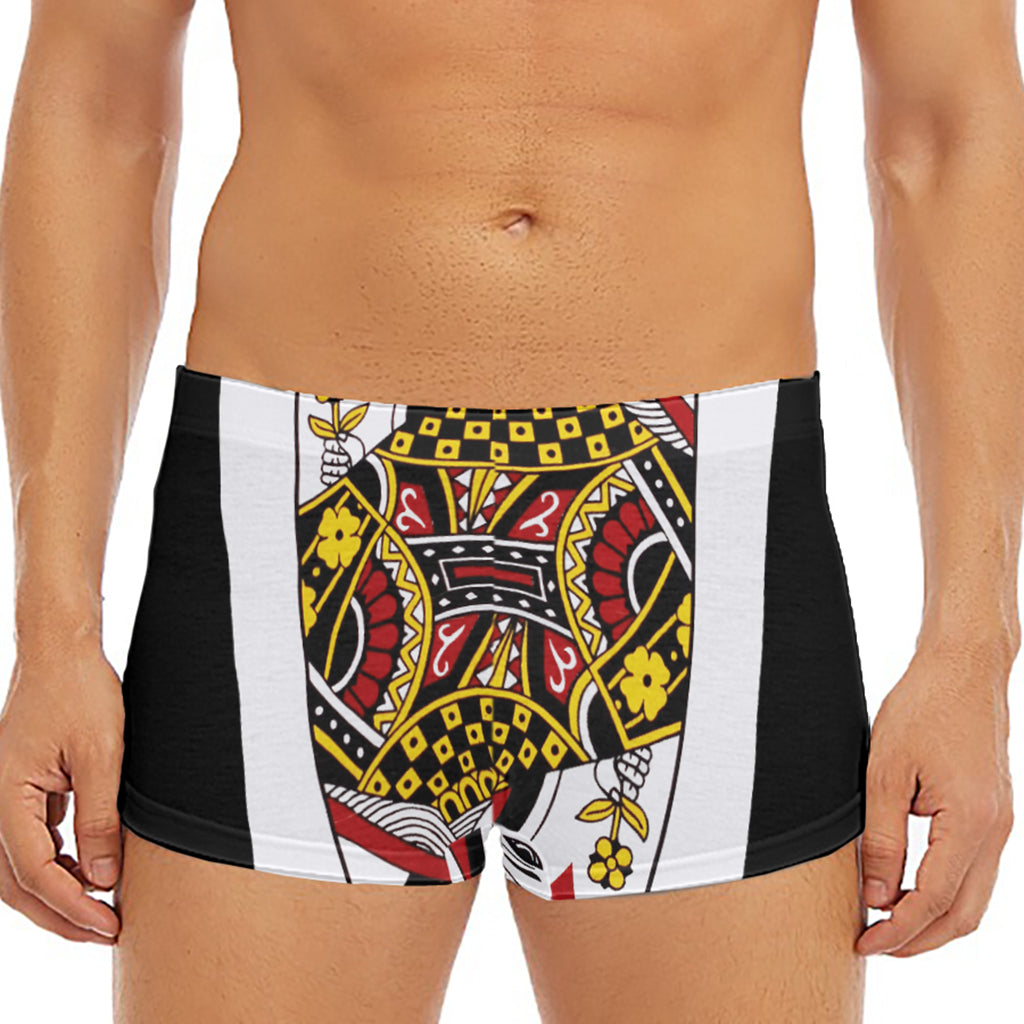 Queen Of Diamonds Playing Card Print Men's Short Boxer Briefs