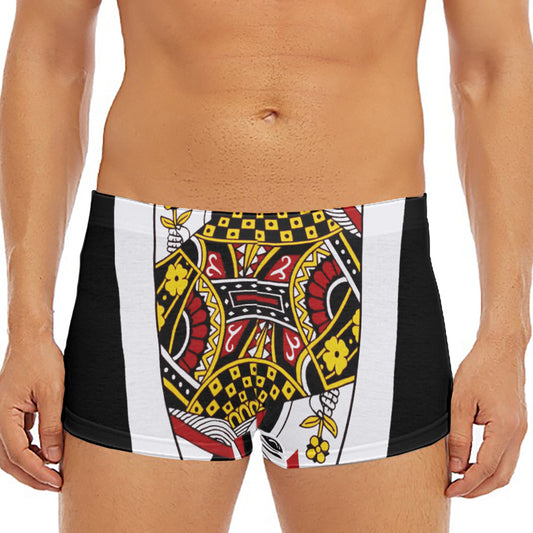 Queen Of Diamonds Playing Card Print Men's Short Boxer Briefs