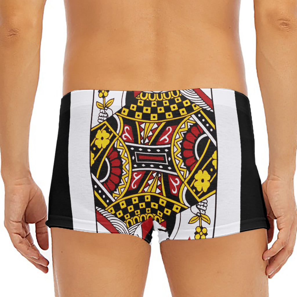Queen Of Diamonds Playing Card Print Men's Short Boxer Briefs