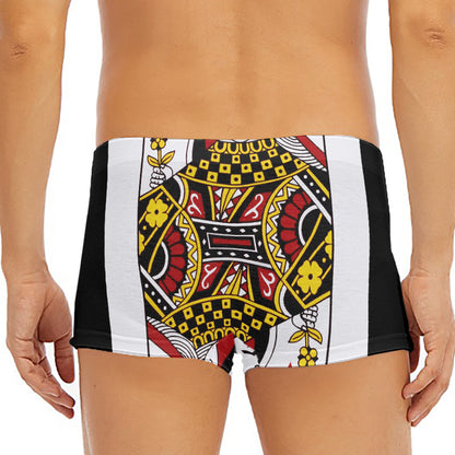 Queen Of Diamonds Playing Card Print Men's Short Boxer Briefs