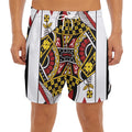 Queen Of Diamonds Playing Card Print Men's Split Running Shorts
