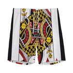 Queen Of Diamonds Playing Card Print Men's Sports Shorts