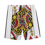 Queen Of Diamonds Playing Card Print Men's Sports Shorts