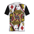 Queen Of Diamonds Playing Card Print Men's Athletic T-Shirt