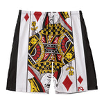 Queen Of Diamonds Playing Card Print Men's Swim Trunks