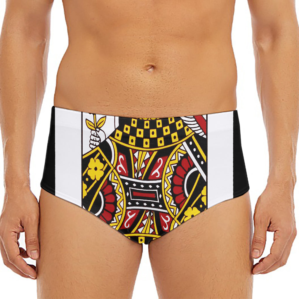Queen Of Diamonds Playing Card Print Men's Triangle Swim Briefs