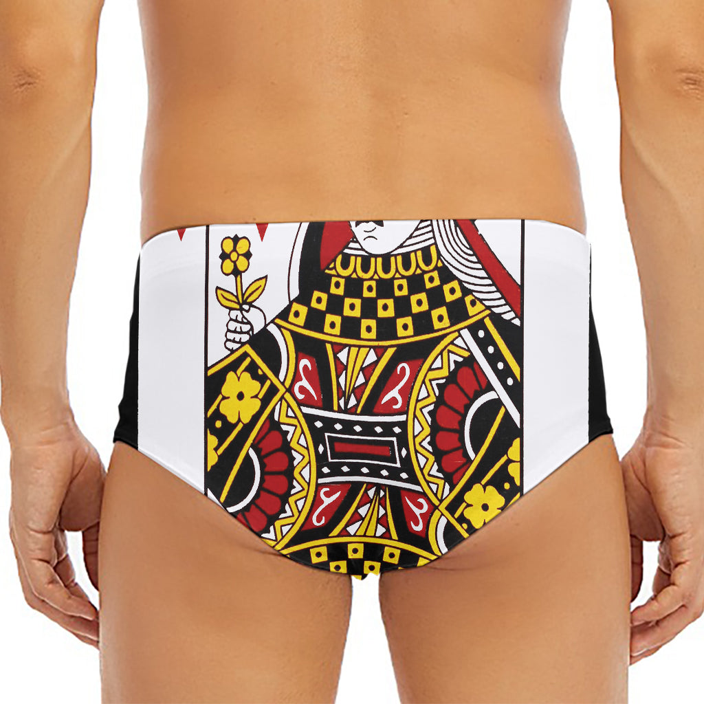 Queen Of Diamonds Playing Card Print Men's Triangle Swim Briefs