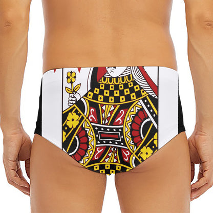 Queen Of Diamonds Playing Card Print Men's Triangle Swim Briefs