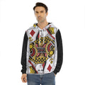 Queen Of Diamonds Playing Card Print Men's Velvet Pullover Hoodie