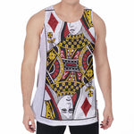Queen Of Diamonds Playing Card Print Men's Velvet Tank Top