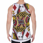 Queen Of Diamonds Playing Card Print Men's Velvet Tank Top