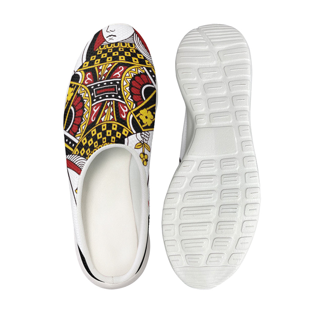 Queen Of Diamonds Playing Card Print Mesh Casual Shoes