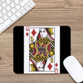 Queen Of Diamonds Playing Card Print Mouse Pad