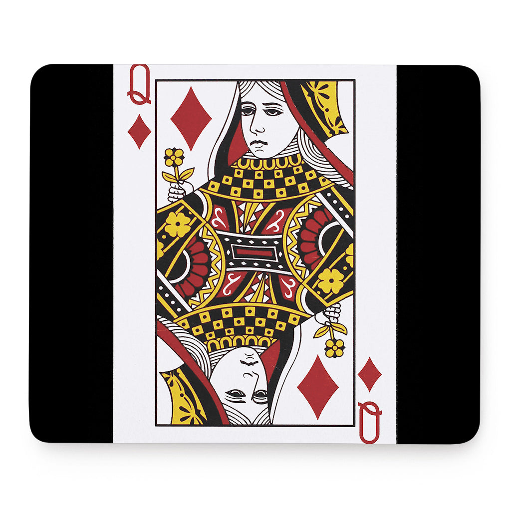 Queen Of Diamonds Playing Card Print Mouse Pad