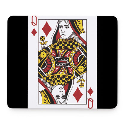 Queen Of Diamonds Playing Card Print Mouse Pad