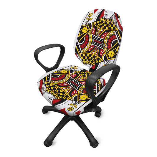 Queen Of Diamonds Playing Card Print Office Chair Cover
