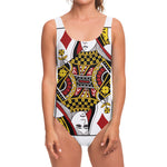 Queen Of Diamonds Playing Card Print One Piece Swimsuit