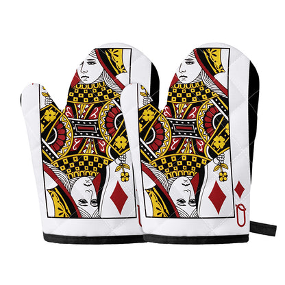 Queen Of Diamonds Playing Card Print Oven Mitts