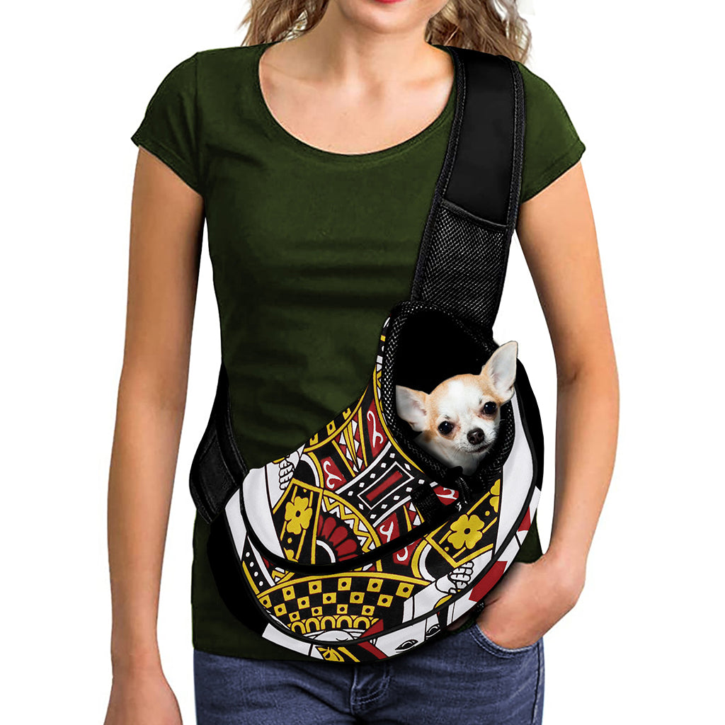 Queen Of Diamonds Playing Card Print Pet Sling Carrier