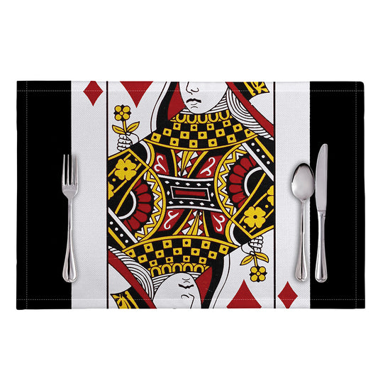 Queen Of Diamonds Playing Card Print Placemat