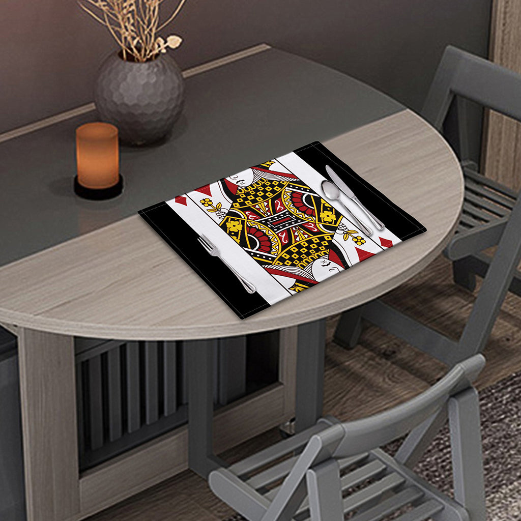 Queen Of Diamonds Playing Card Print Placemat