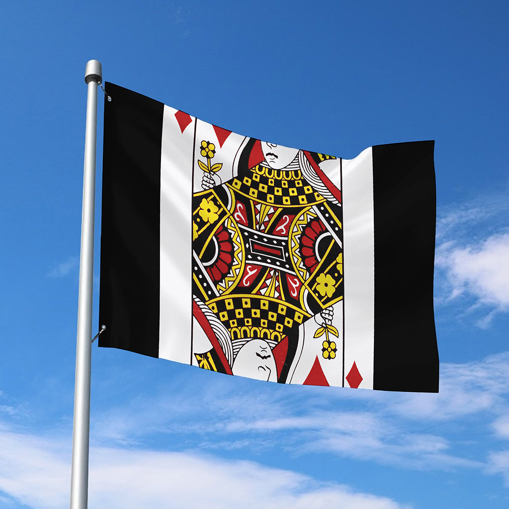 Queen Of Diamonds Playing Card Print Polyester Flag