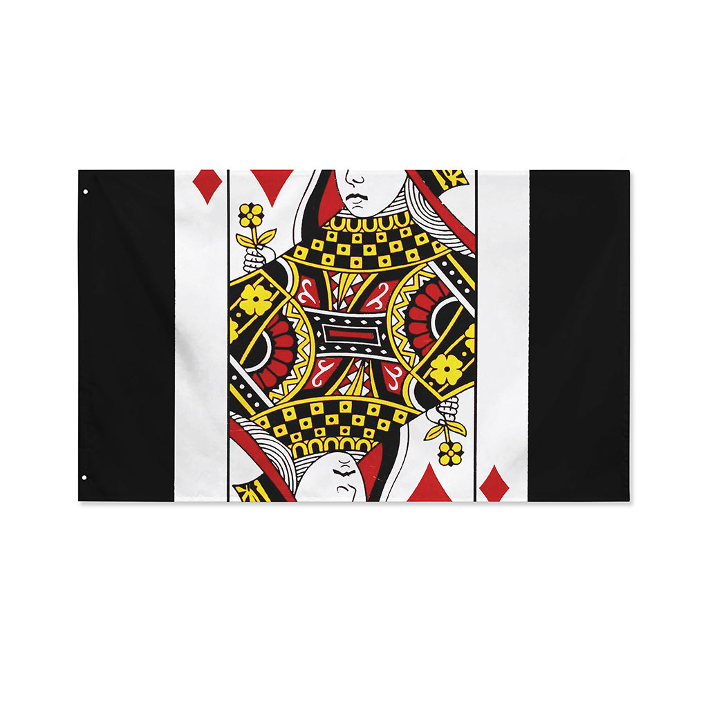Queen Of Diamonds Playing Card Print Polyester Flag