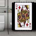 Queen Of Diamonds Playing Card Print Polyester Shower Curtain