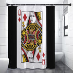 Queen Of Diamonds Playing Card Print Premium Shower Curtain