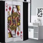 Queen Of Diamonds Playing Card Print Premium Shower Curtain