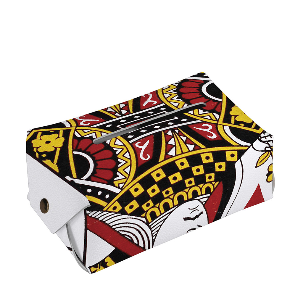 Queen Of Diamonds Playing Card Print Rectangle Tissue Box Cover