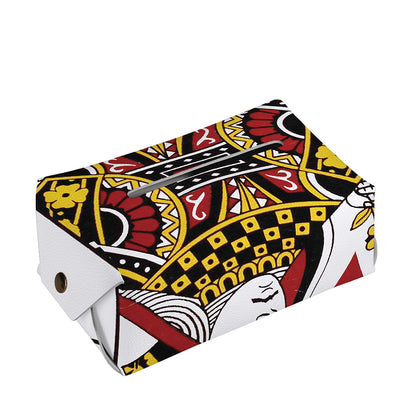 Queen Of Diamonds Playing Card Print Rectangle Tissue Box Cover