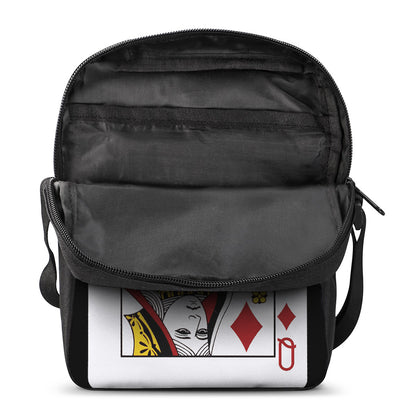 Queen Of Diamonds Playing Card Print Rectangular Crossbody Bag
