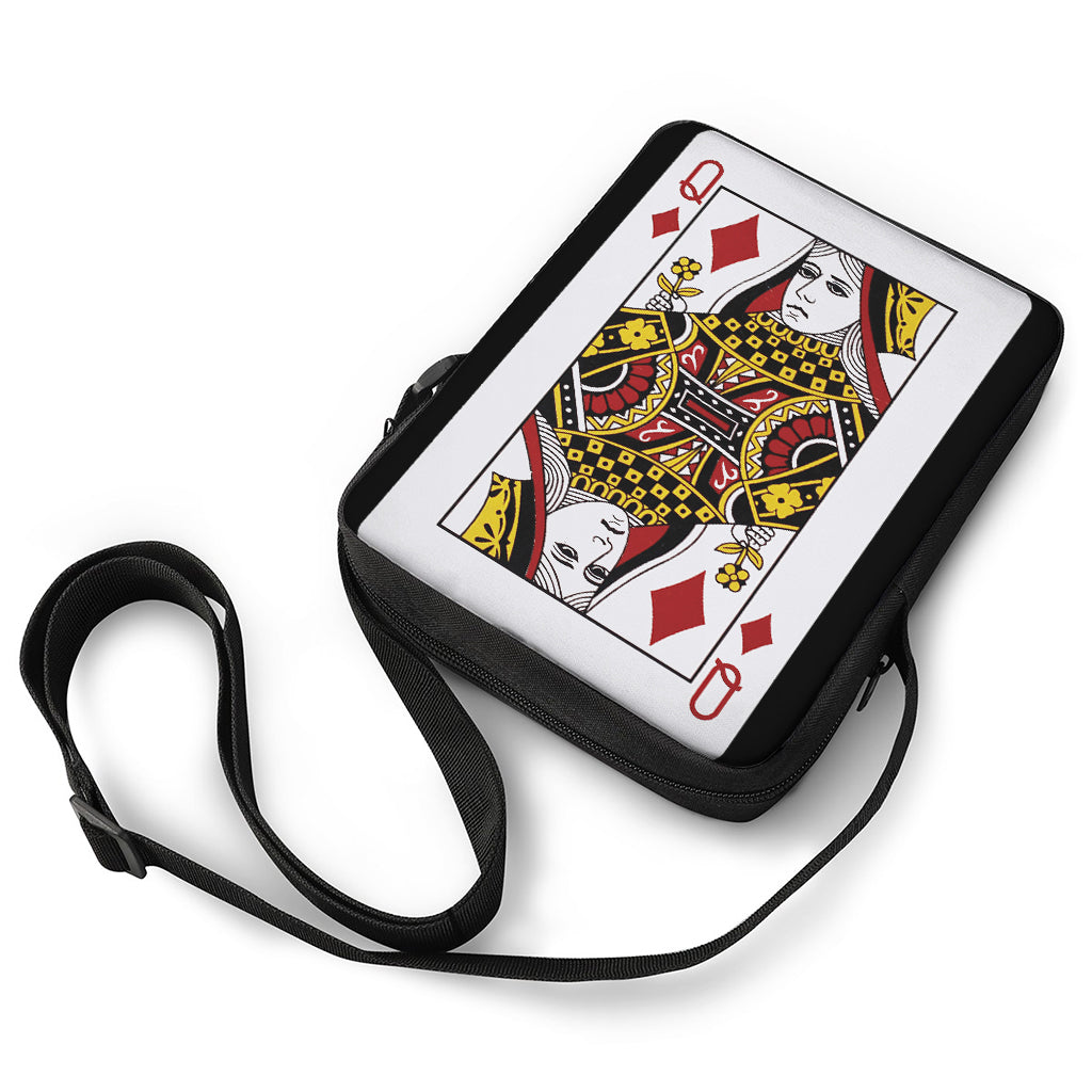 Queen Of Diamonds Playing Card Print Rectangular Crossbody Bag