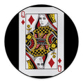 Queen Of Diamonds Playing Card Print Round Floor Mat