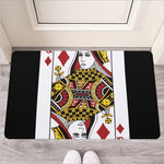 Queen Of Diamonds Playing Card Print Rubber Doormat